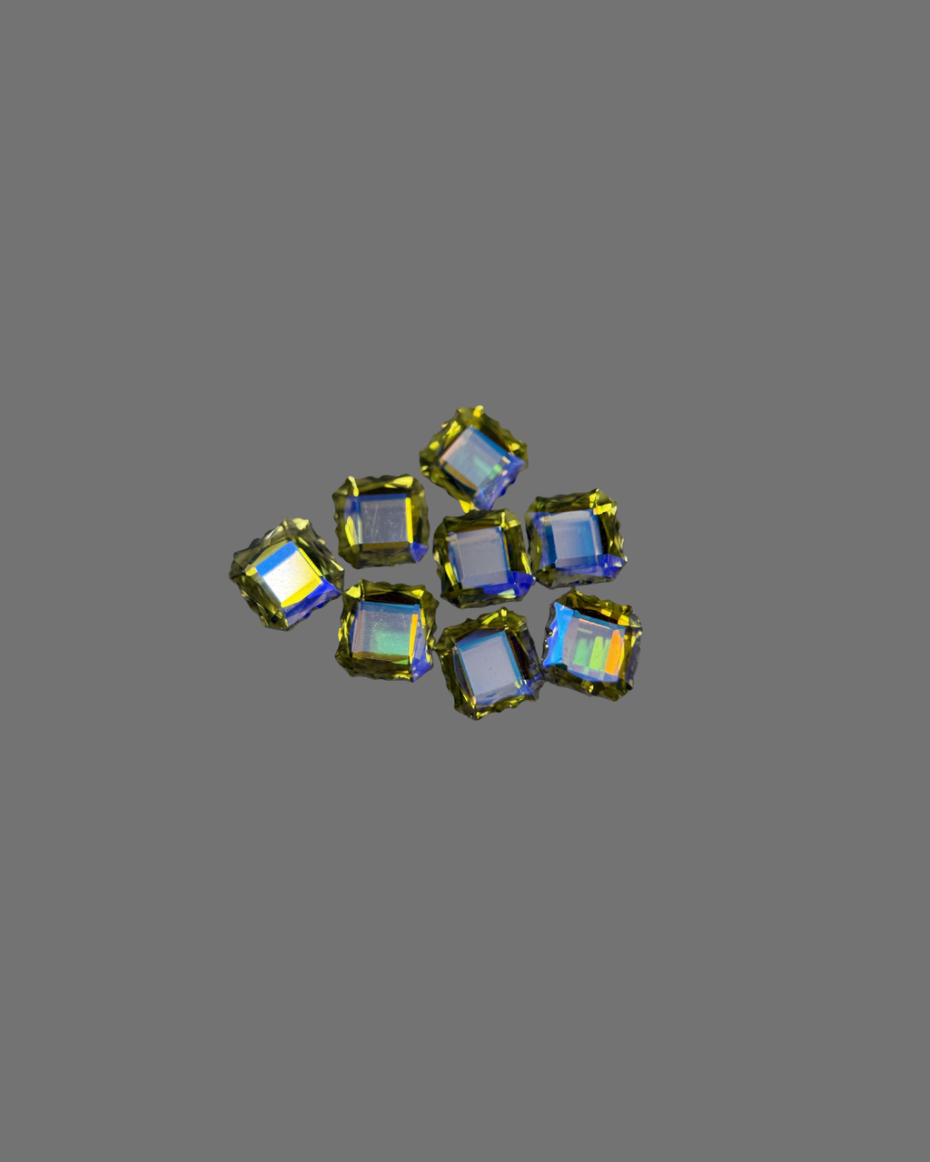 Piedra Cuadrada Amarilla y Azul